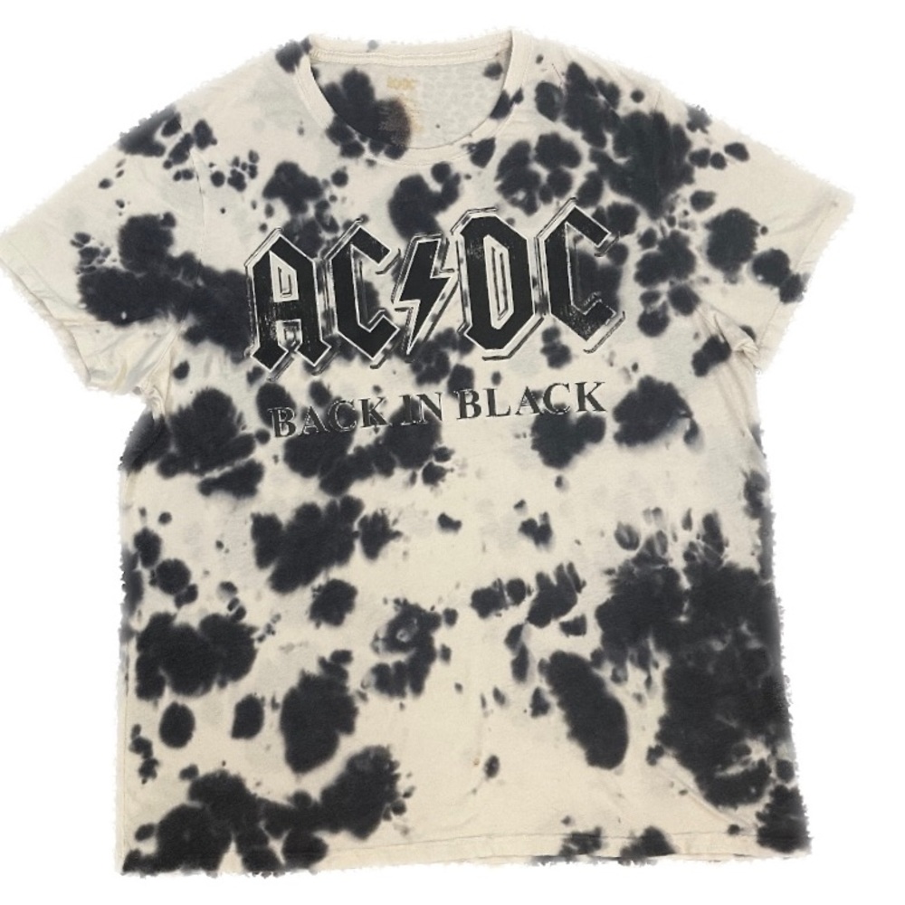 AC/DC Back In Black Tie Dyed T shirt L/XL